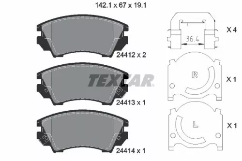 Brake Pad Set, disc brake TEXTAR 2441201)