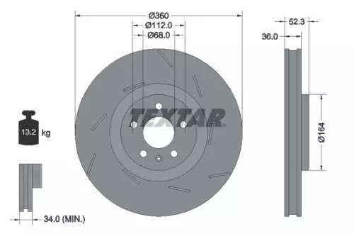 Bremsscheibe TEXTAR 92334105)