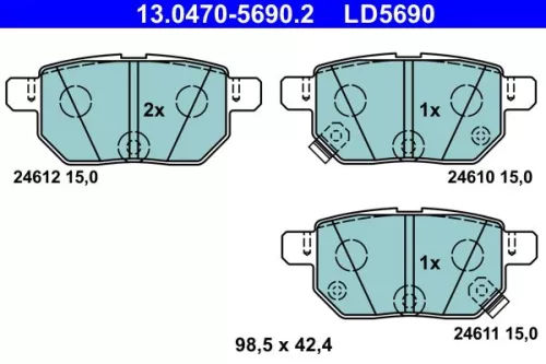Bremsbelagsatz, Scheibenbremse ATE 13.0470-5690.2)