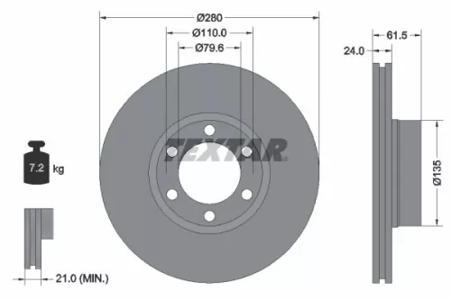 Bremsscheibe TEXTAR 92097703)