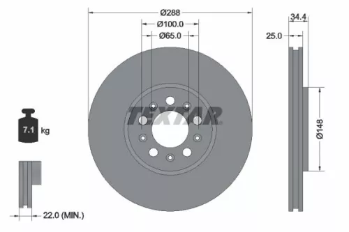 Brake Disc TEXTAR 92106605)