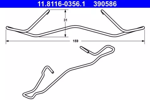 Spring, brake caliper ATE 11.8116-0356.1)