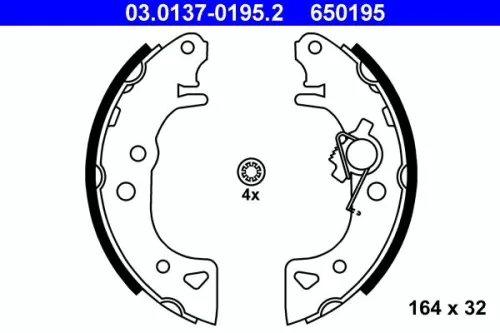 Bremsbackensatz ATE 03.0137-0195.2)