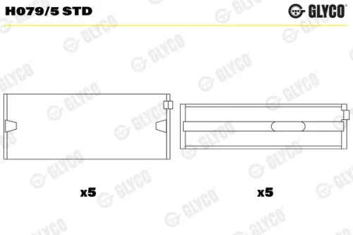 Kurbelwellenlager GLYCO H079/5 STD)