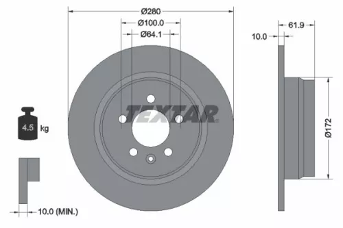 Bremsscheibe TEXTAR 92103500)
