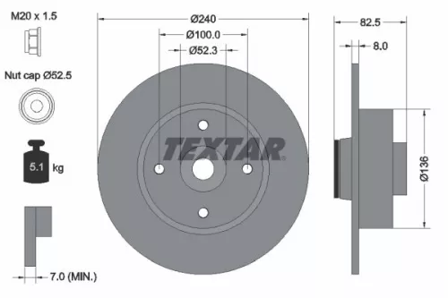 Brake Disc TEXTAR 92154403)