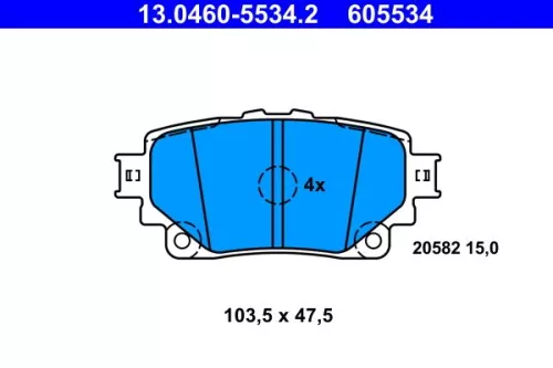 Bremsbelagsatz, Scheibenbremse ATE 13.0460-5534.2)