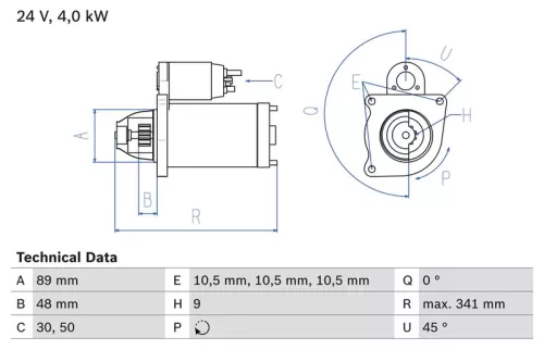 Anlasser BOSCH 0 986 011 280)