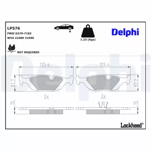 Bremsbelagsatz, Scheibenbremse DELPHI LP576)
