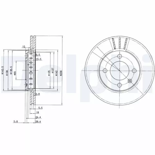 Bremsscheibe DELPHI BG2982)