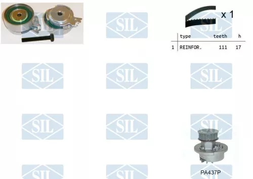 Water Pump & Timing Belt Kit Saleri SIL K1PA437P)