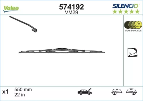 Scheibenwischerblatt VALEO 574192)