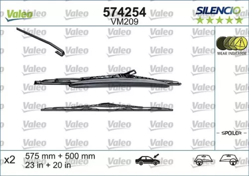 Wiper Blade VALEO 574254)