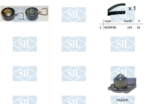 Water Pump & Timing Belt Kit Saleri SIL K1PA683P)