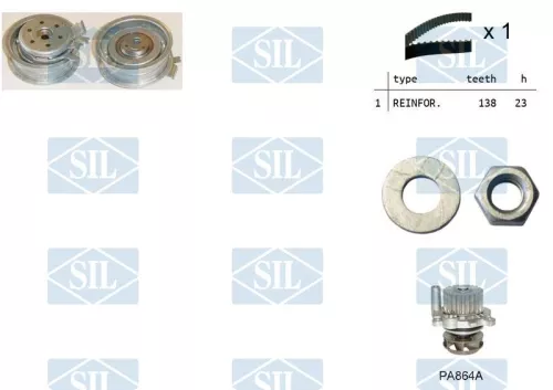 Water Pump & Timing Belt Kit Saleri SIL K1PA864A)