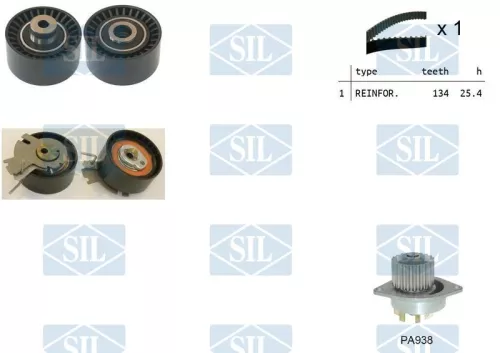 Water Pump & Timing Belt Kit Saleri SIL K1PA938)