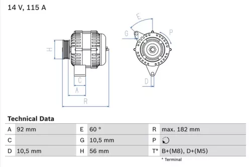 Generator BOSCH 0 986 041 120)