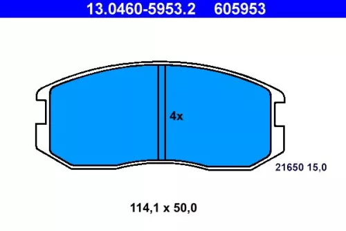 Brake Pad Set, disc brake ATE 13.0460-5953.2)