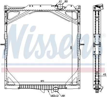 Kühler, Motorkühlung NISSENS 65462A)