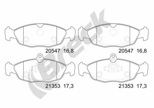 Bremsbelagsatz, Scheibenbremse BRECK 20547 00 702 00)