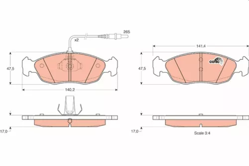 Brake Pad Set, disc brake TRW GDB1104)