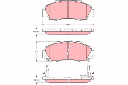 Bremsbelagsatz, Scheibenbremse TRW GDB3196)