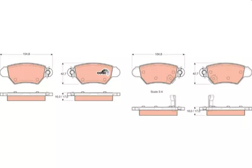 Brake Pad Set, disc brake TRW GDB1352)