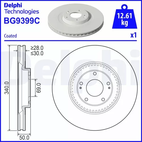 Bremsscheibe DELPHI BG9692)