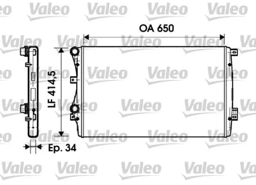 Radiator, engine cooling VALEO 732872)