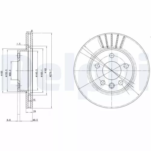 Bremsscheibe DELPHI BG3553)