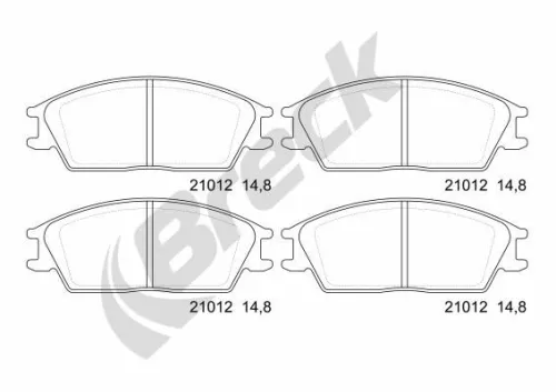 Brake Pad Set, disc brake BRECK 21012 00 701 00)
