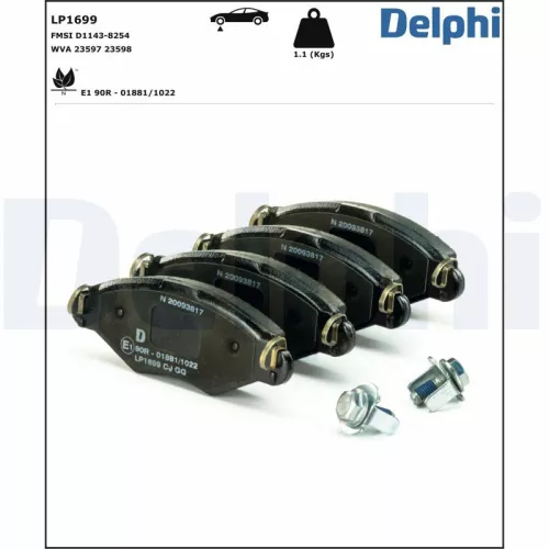 Brake Pad Set, disc brake DELPHI LP1819)