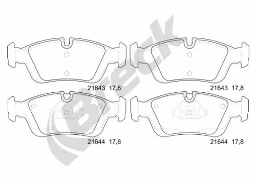 Brake Pad Set, disc brake BRECK 23287 00 701 00)