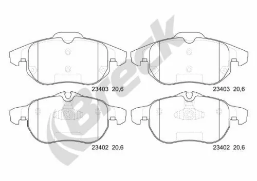Brake Pad Set, disc brake BRECK 23402 00 701 00)