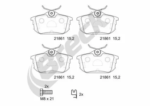Bremsbelagsatz, Scheibenbremse BRECK 21861 00 704 10)
