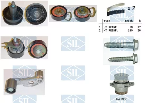 Water Pump & Timing Belt Kit Saleri SIL K1PA1060)