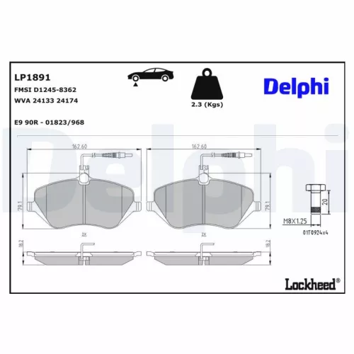 Brake Pad Set, disc brake DELPHI LP1891)