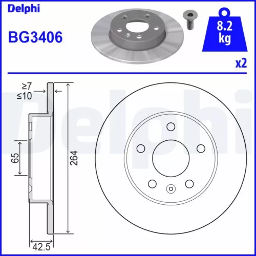 Brake Disc DELPHI BG3406)