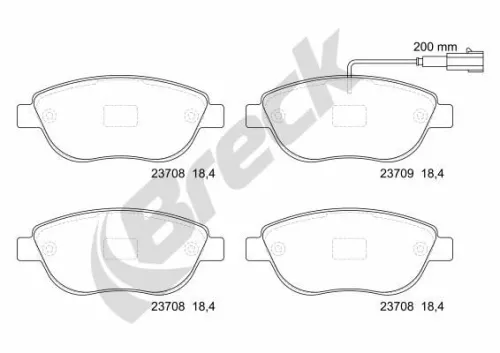 Brake Pad Set, disc brake BRECK 23708 00 701 10)