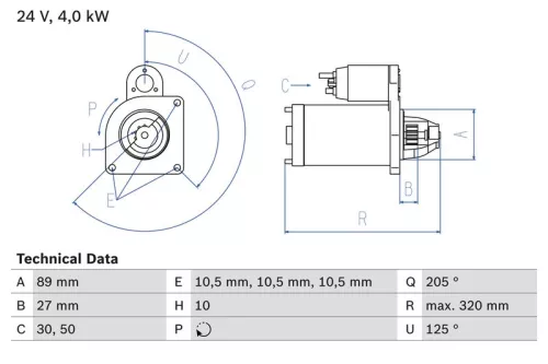 Anlasser BOSCH 0 986 021 190)
