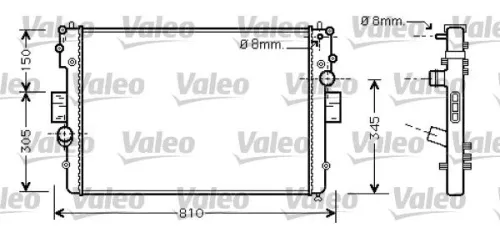 Radiator, engine cooling VALEO 734448)