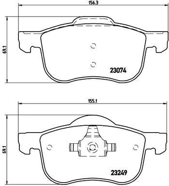 Brake Pad Set, disc brake BREMBO P 86 020)