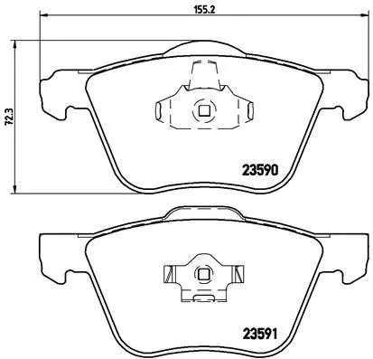Brake Pad Set, disc brake BREMBO P 86 022)