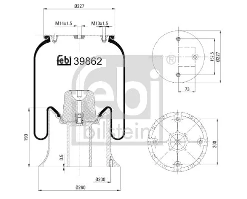 Balg, Luftfederung FEBI BILSTEIN 39862)