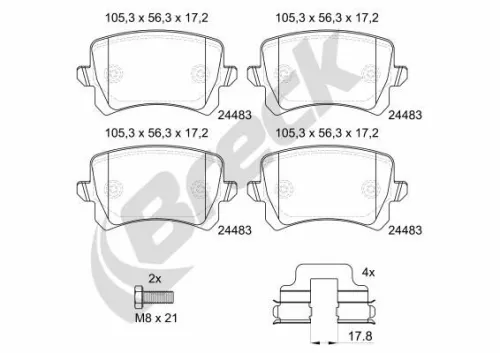 Brake Pad Set, disc brake BRECK 24483 00 704 10)