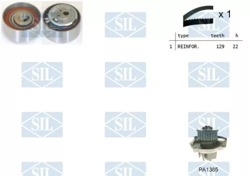 Water Pump & Timing Belt Kit Saleri SIL K1PA1385)