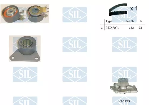 Water Pump & Timing Belt Kit Saleri SIL K1PA1133)