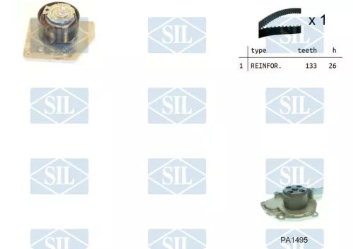 Water Pump & Timing Belt Kit Saleri SIL K1PA1495)