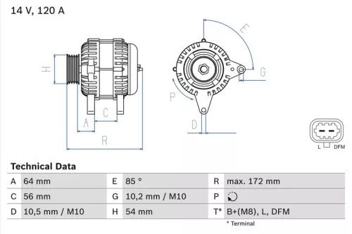 Alternator BOSCH 0 986 049 990)