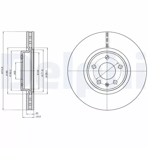 Brake Disc DELPHI BG4346C)